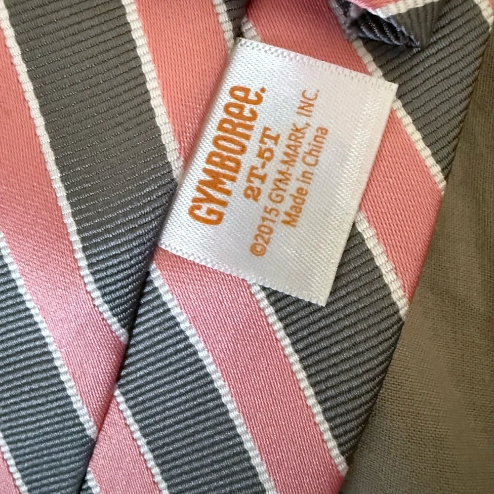 Striped coral and Gray Necktie boys 2T-5T Easter Gymboree